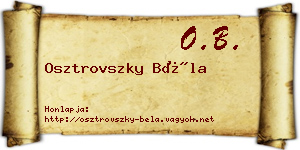 Osztrovszky Béla névjegykártya